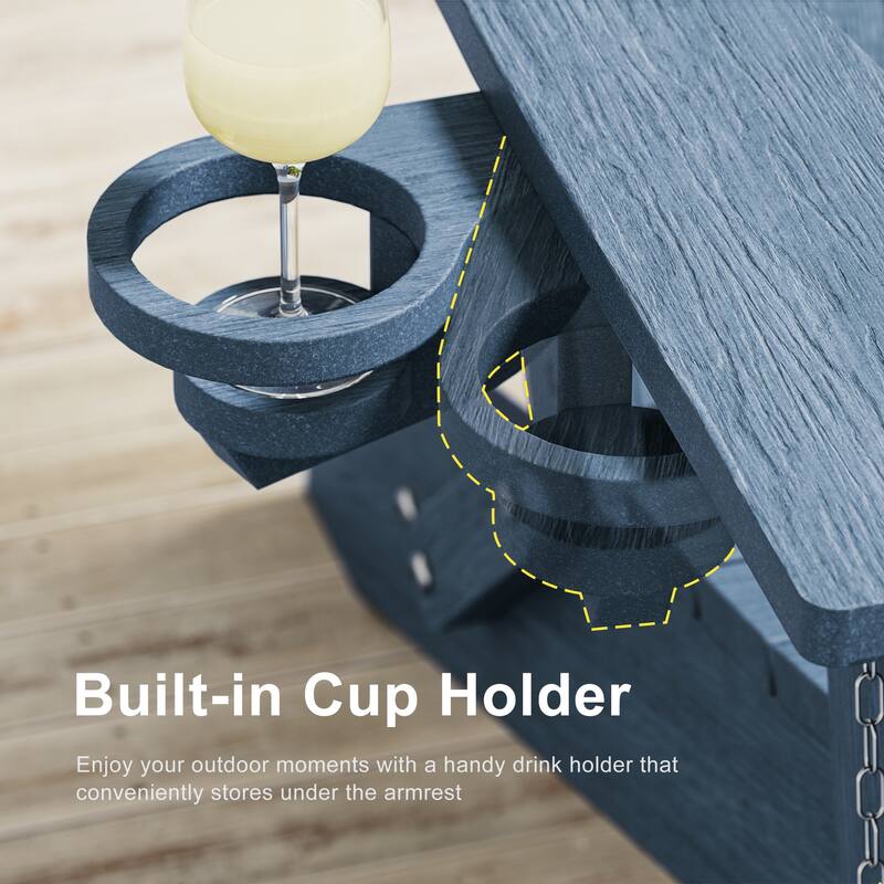 3-Position Adjustable Folding Adirondack Chair W/ Ottoman for Outdoor