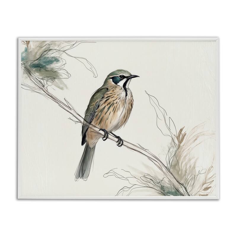 Stupell Illustrated Wildlife Bird Framed Giclee Art Design By LSR Creative Studio - 20 x 16 - White