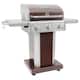 Kenmore 3 Burner Pedestal Grill with Foldable Side Shelves - product size:1298*613*1145mm, - Brown