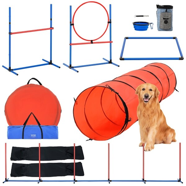 Dog Agility Training Equipment, 5 PCS Set Upgrade with Adjustable