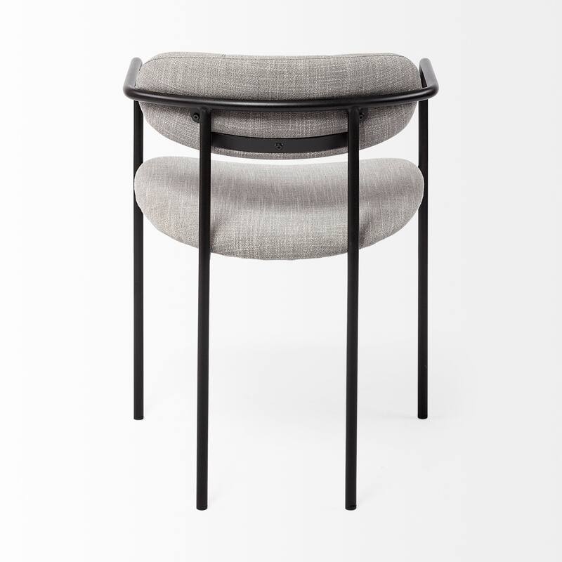 Parker Gray Fabric Seat Black Metal Dining Chair (Set of 2) - 21.6"W x 21.2"D x 28.7"H