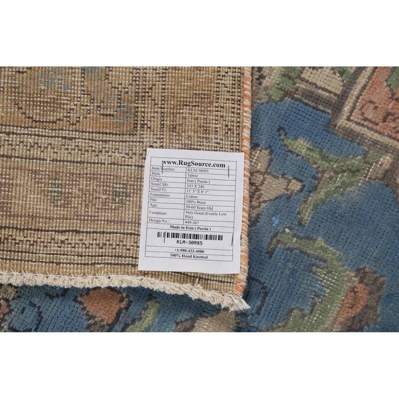 Floral Tabriz Persian Vintage Rug Handmade Living Room Wool Carpet - 8'1"x 11'3"
