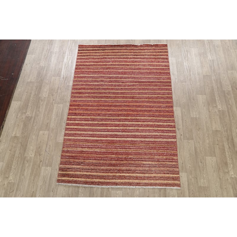 Gabbeh Kashkoli Oriental Modern Area Rug Wool Handmade Foyer Carpet - 5'3" x 8'1"