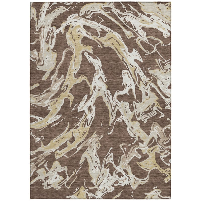 HomeRoots Abstract Transitional Rectangle Outdoor Rug