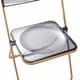 preview thumbnail 41 of 61, LeisureMod Lawrence Acrylic Folding Chair W/ Gold Metal Frame - 30"