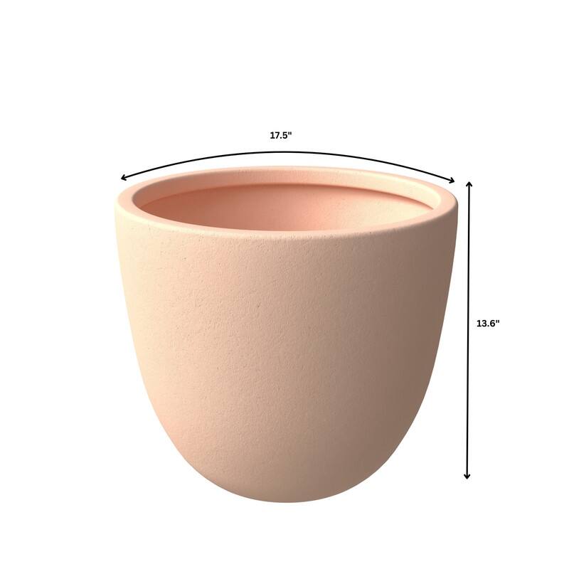 Dahlia Round Planter Pot in Fiberstone & MGO Clay with Drainage for Indoor Outdoor Patio Yard Weather Resistant Design