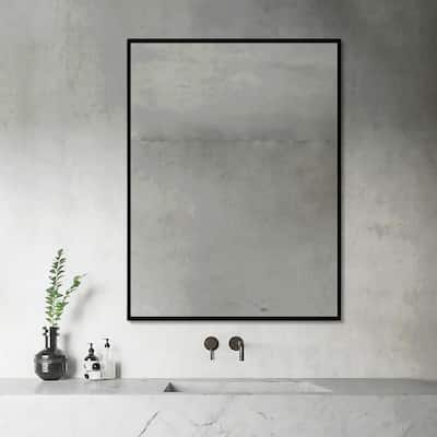 Venta Modern Black Framed Wall Mirror with Dual Mounting Brackets
