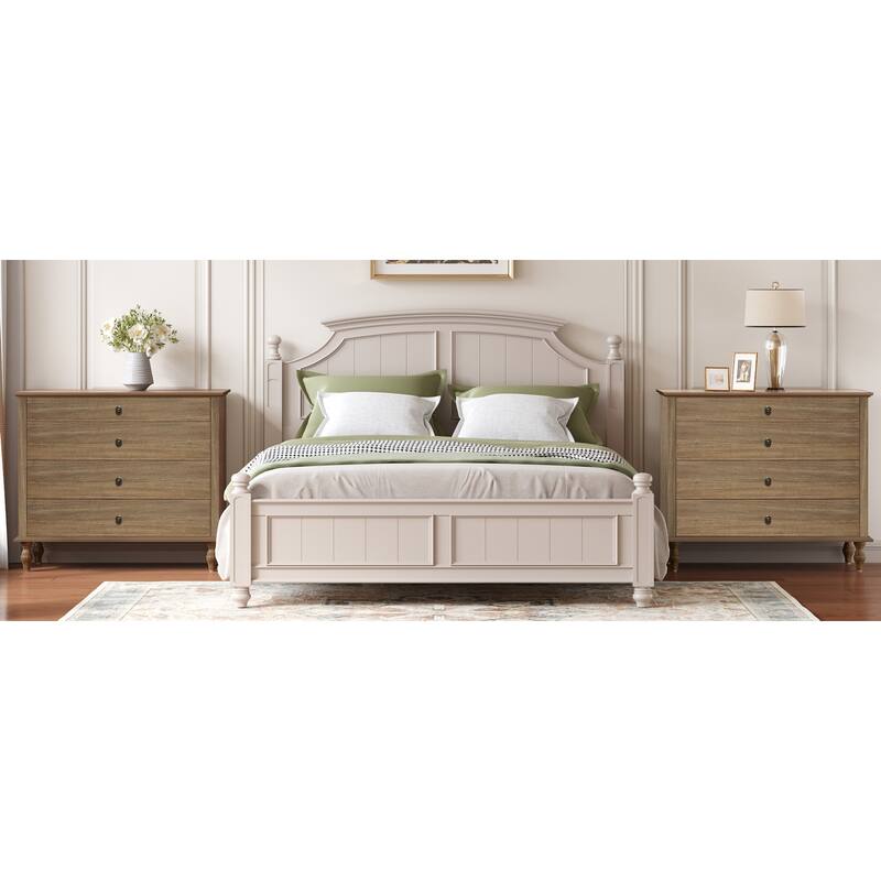 4-Drawer Accent Chest Wooden Dresser Nightstand for Bedroom