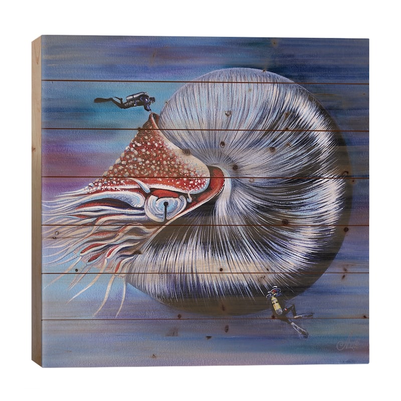 After A Million Years Of Evolution Print On Wood by Anna Shabalova - Multi-Color - 26x26x1.5