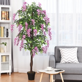 6 Feet Fake Wisteria Tree Artificial Greenery Plants for Home Office