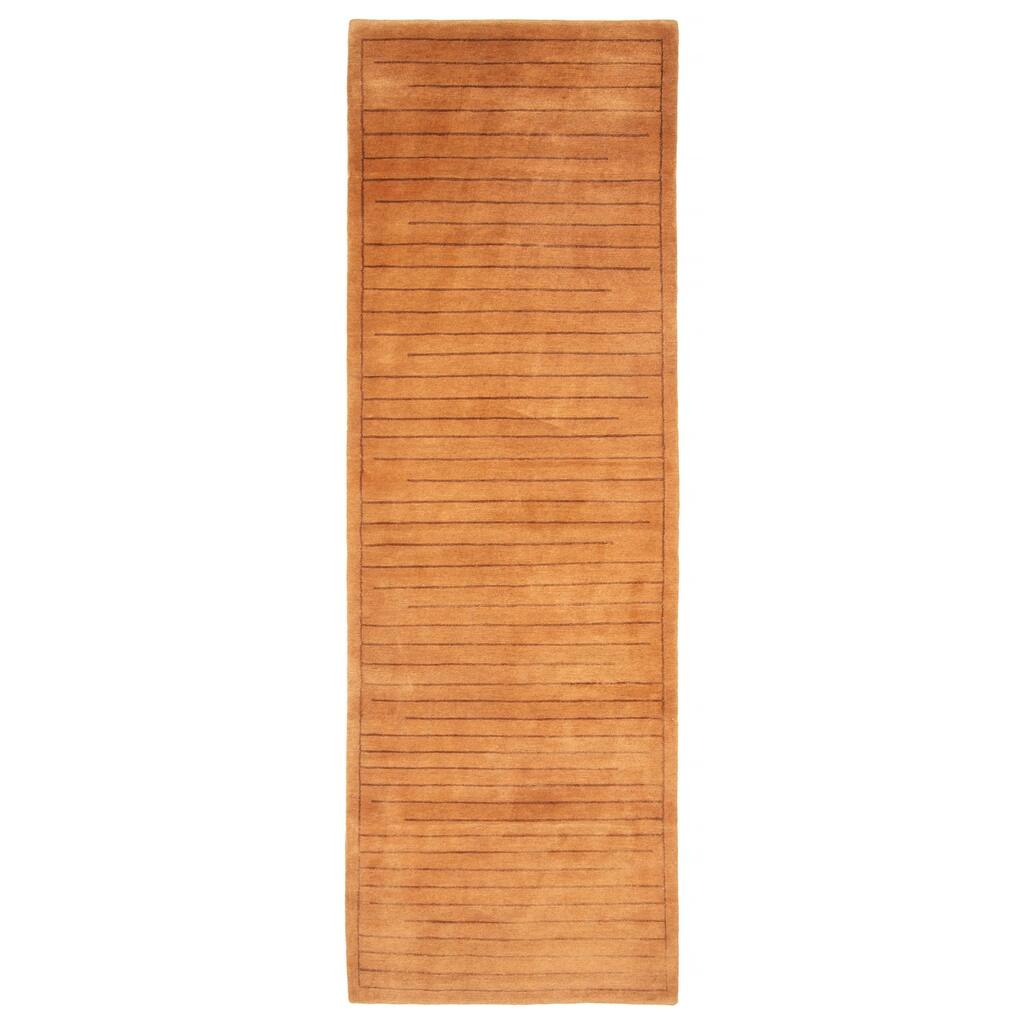 ECARPETGALLERY Hand-knotted Opulence Brown Wool Rug - 3'1 x 9'3