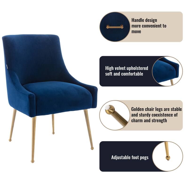 7-Piece Clihome Walut Wood Table with Velvet Chair Dining Chair