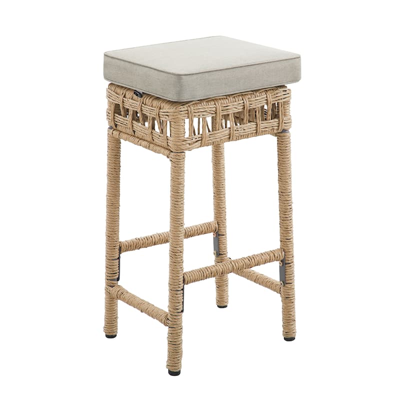Corvus Kabul 5-piece Outdoor Bar Set with Cushioned Stools and Storage Shelf