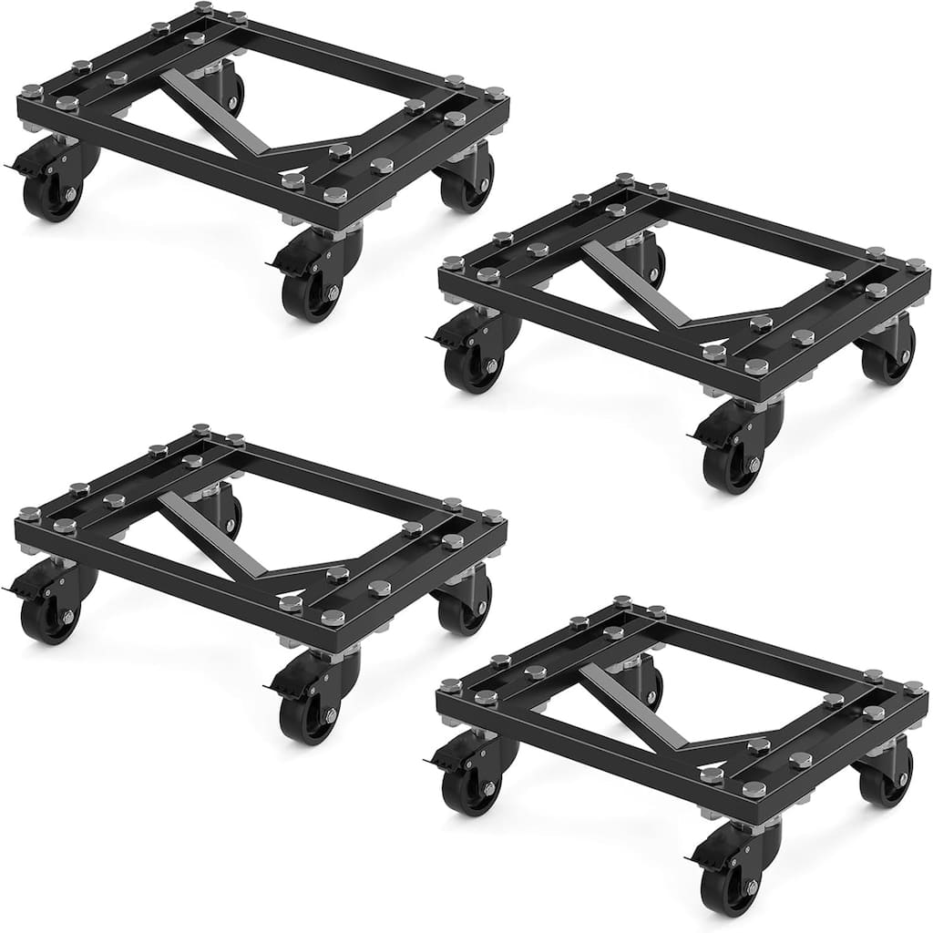 4-Pack Heavy-Duty Car Dolly Set 6000-lb Capacity with Locking Swivel Casters