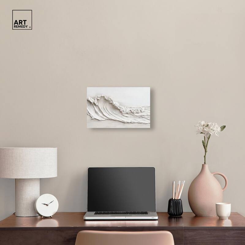 Wave on White Canvas by Art Remedy, Gallery Wrapped