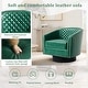 preview thumbnail 63 of 79, 2 Set Tufted PU Vegan Leather Swivel Barrel Chair with Nailheads Trim