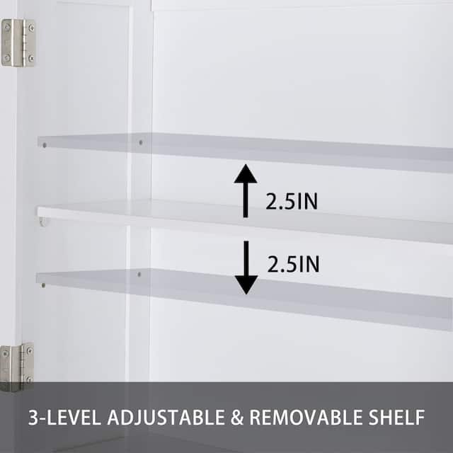 VEIKOUS Over-The-Toilet Storage Cabinet Bathroom Organizer with Shelf and Cupboard