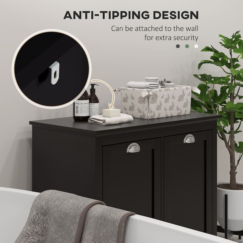 Bathroom Storage Cabinet with Dual Tilt out Laundry Hamper