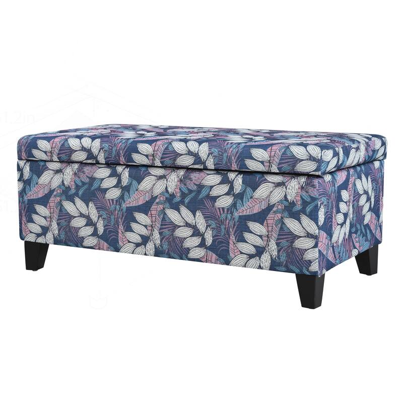 Versatile Floral Patterned Ottoman for Home with Hidden Compartment