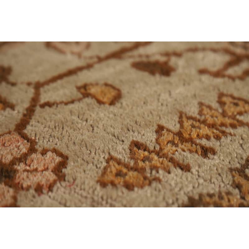 Pre-1900 Antique Vegetable Dye Oushak Turkish Rug Handmade Wool Carpet - 11'10" x 13'6"