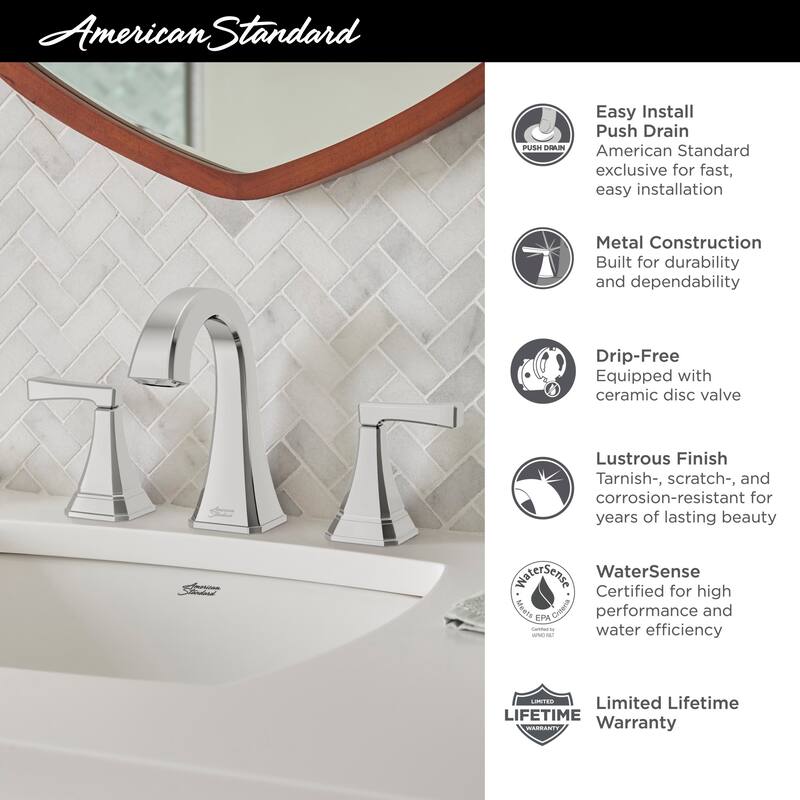 American Standard 7612.807 Crawford 1.2 GPM Widespread Bathroom Faucet