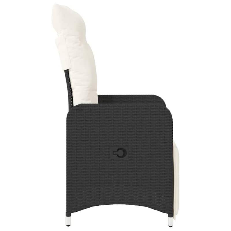 vidaXL Reclining Patio Chair with Cushions Outdoor Seat Furniture Poly Rattan