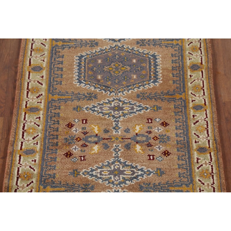 Viss Indian Runner Rug Hand-Knotted Wool Carpet - 2'6"x 8'0"
