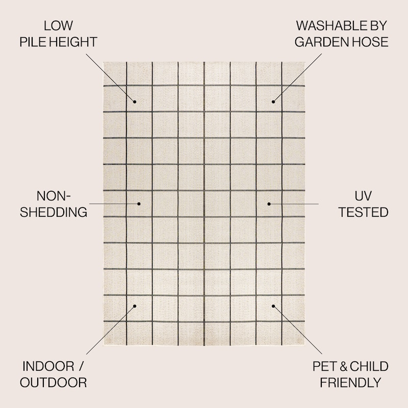 JONATHAN Y James Modern Squares Indoor/Outdoor Area Rug