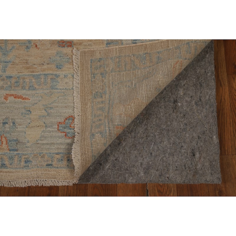 Vegetable Dye Oushak Turkish Area Rug Bedroom Handmade Wool Carpet - 6'3" x 9'0"