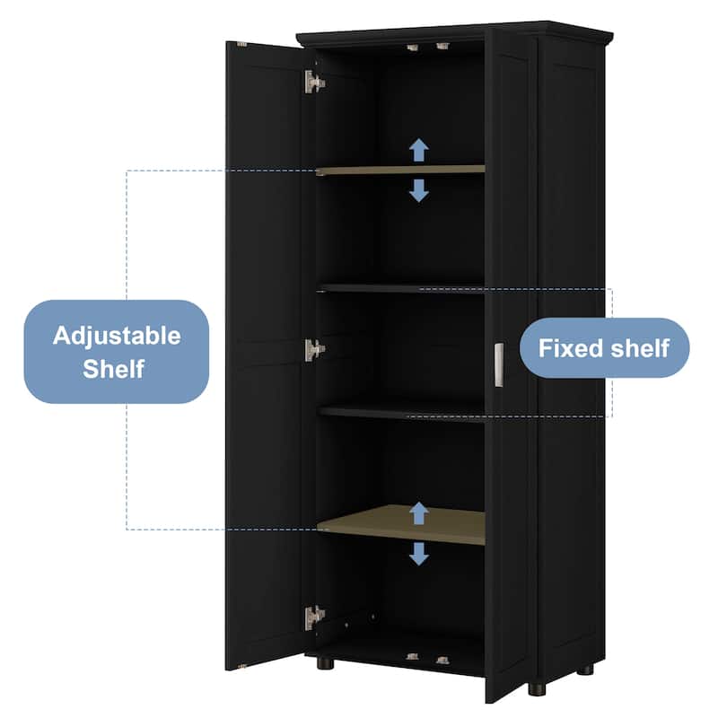 GDF Studio - Karry Modern MDF Storage Cabinet with Two Doors and Adjustable Shelf