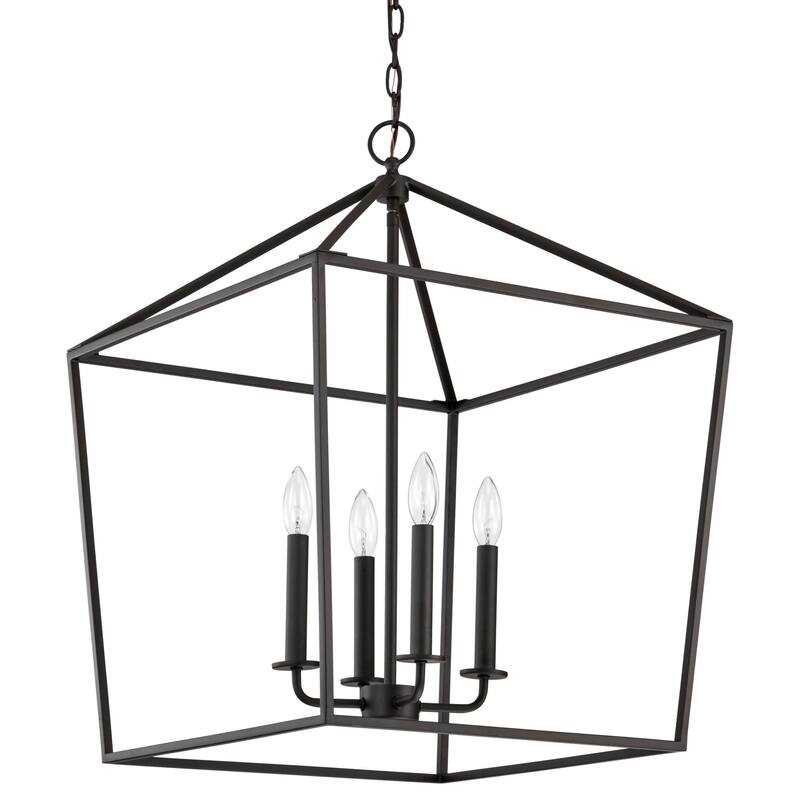 Nuvo Lighting 60/7931 Emma 4 Light 17" Wide Taper Candle Pendant - Matte Black