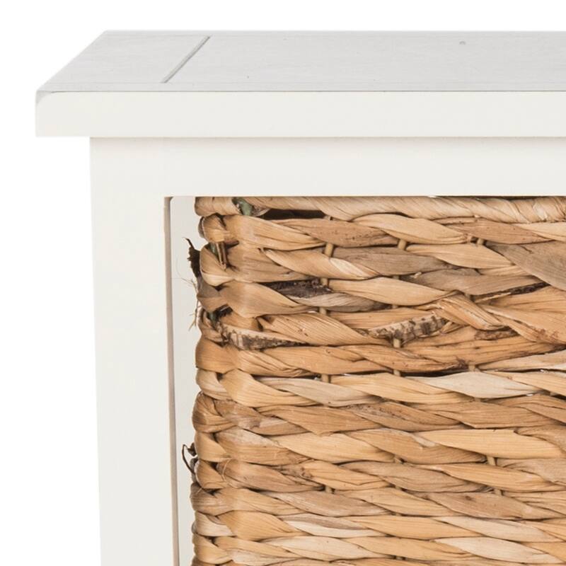 SAFAVIEH Evaline Distressed Black 3 Wicker Basket Storage Unit - 17.3" x 13.4" x 29.5" - 17Wx13Dx30H