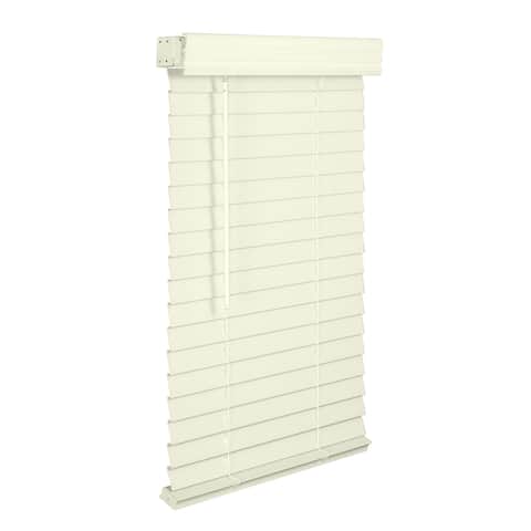 2" Cordless Faux Wood Blind - Smooth Alabaster