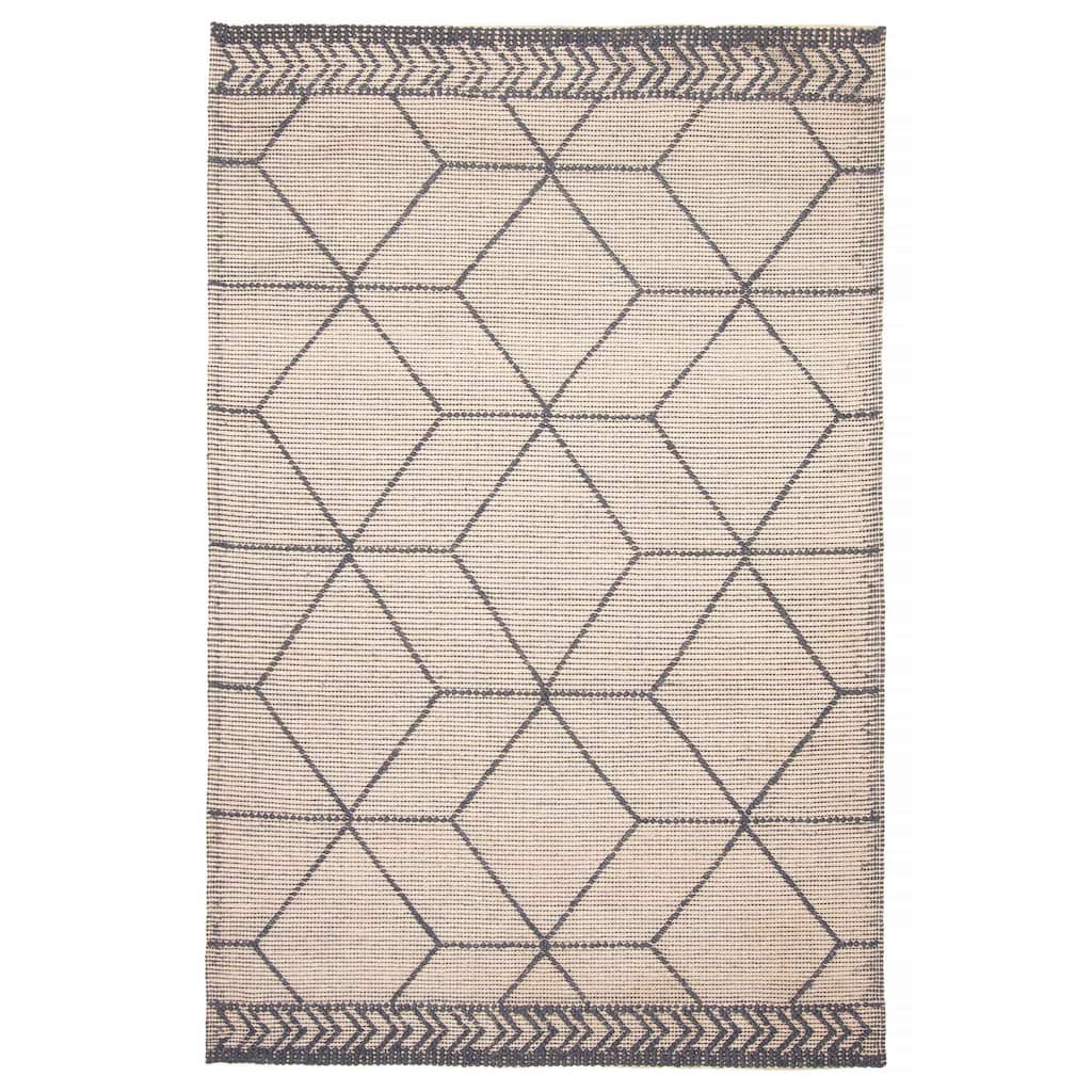 ECARPETGALLERY Braid weave Sienna Khaki Wool Rug - 4'11 x 7'10