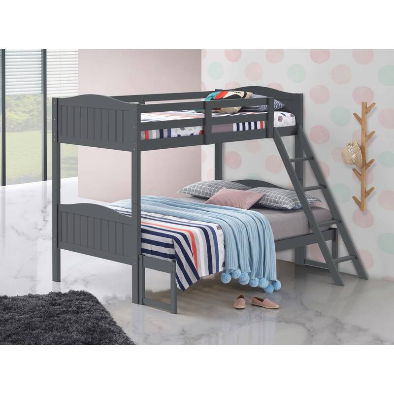 Arlo Transitional Wood Frame Bunk Bed with Ladder