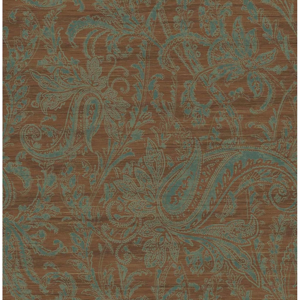 Seabrook Designs Cerys Paisley Floral Unpasted Wallpaper