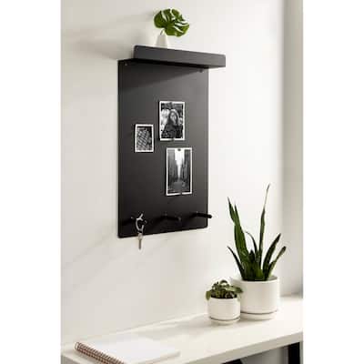 Kate and Laurel Mezzo Magnetic Wall Organizer with Hooks - 15x24