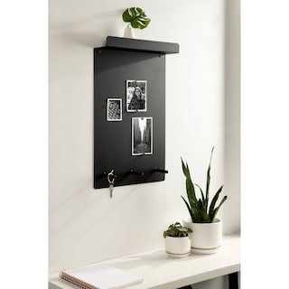 Kate and Laurel Mezzo Magnetic Wall Organizer with Hooks - 15x24