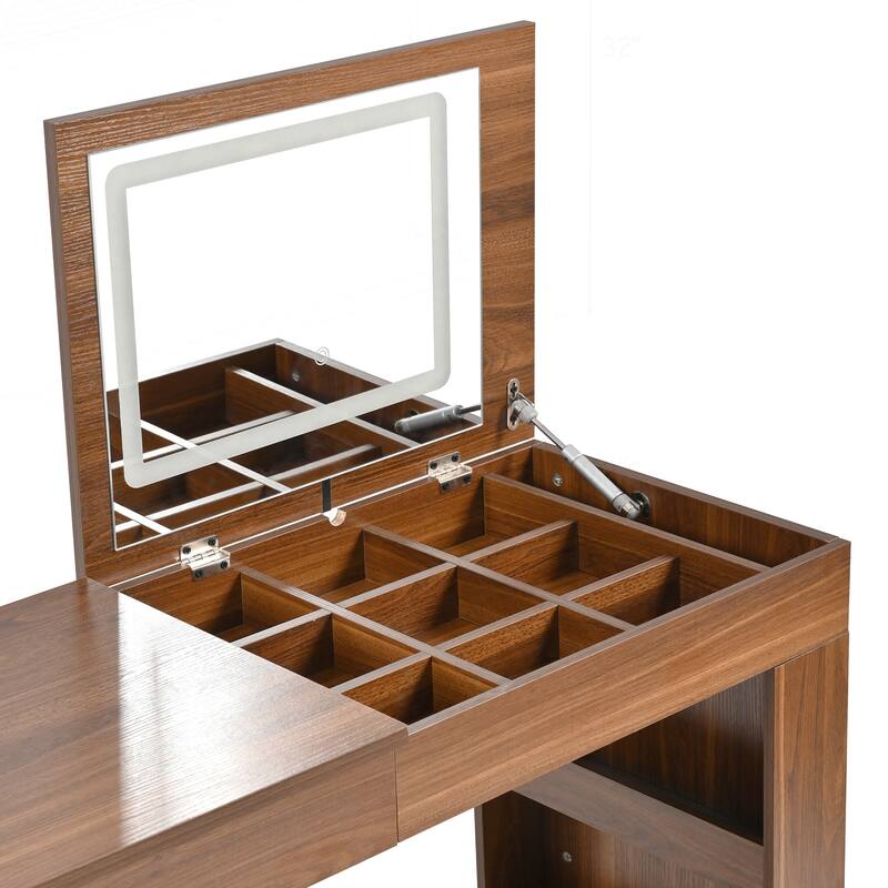 Versatile Vanity Desk with Mirror and Abundant Storage for Bedroom