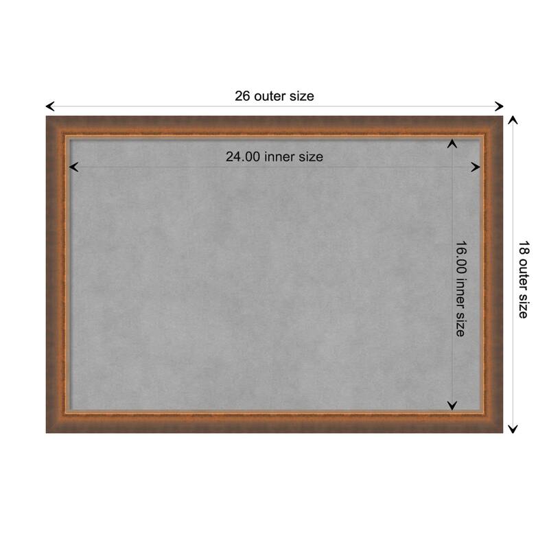 Amanti Art Two Tone Bronze Copper Framed Magnetic Board - Board Size 24x16