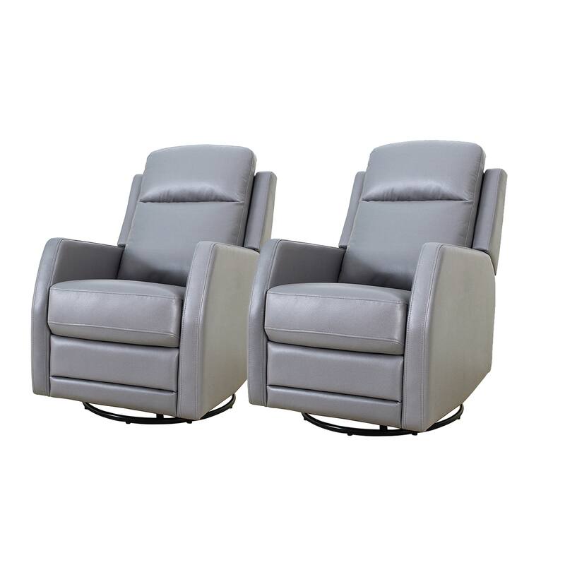 Esteban Modern Faux Leather Manual Rocking Swivel Recliner with Wingback Set of 2
