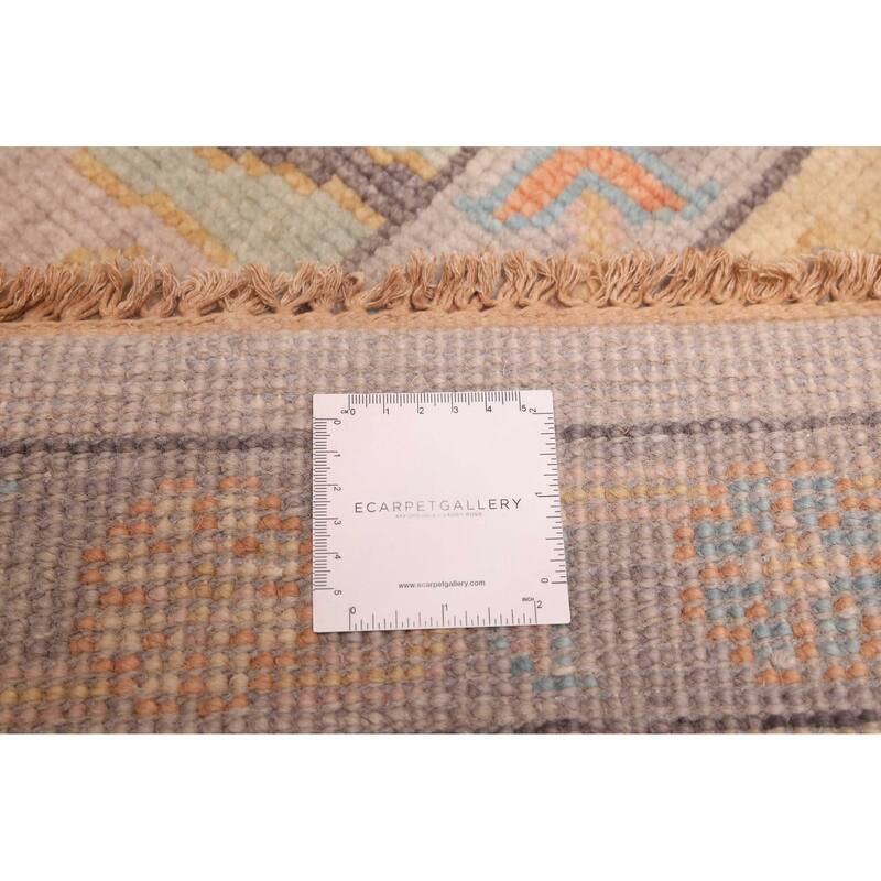 ECARPETGALLERY Hand-knotted Modern Oushak Light Grey Wool Rug - 8'11 x 11'11