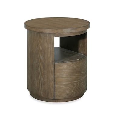 Magnussen Home Bosley Lt. Brown Porpoise Round End Table - 22''W x 22''D x 25''H