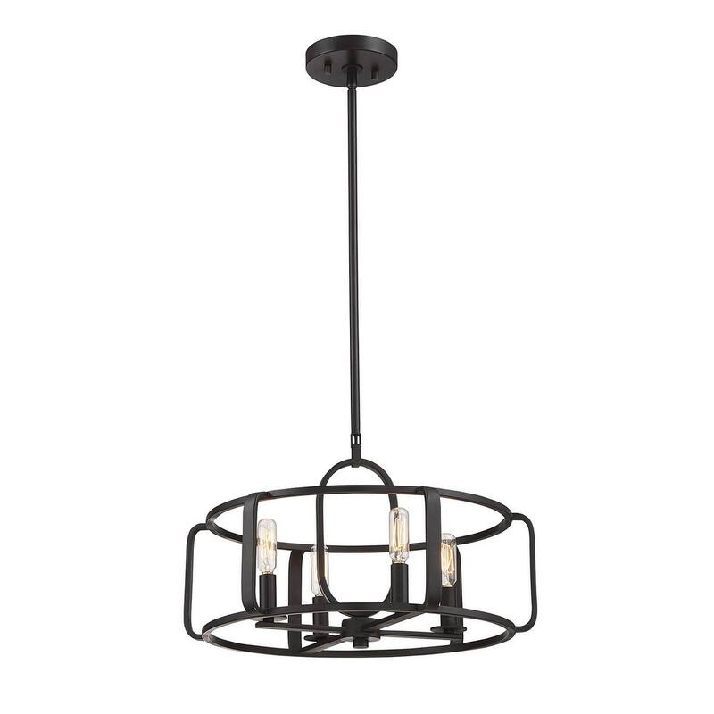 Santina 4-Light Convertible Semi-Flush or Pendant in English Bronze