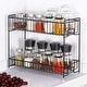 preview thumbnail 3 of 2, Spice Rack 2 Tier Kitchen Countertop Organizer for Jars Bottles, Black