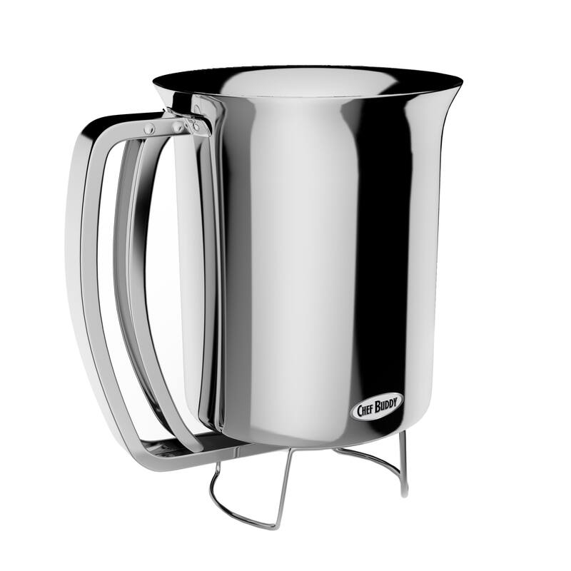 Pancake Batter Dispenser - Gourmet Stainless-Steel Pourer - No Drip Dispenser by Chef Buddy - Silver