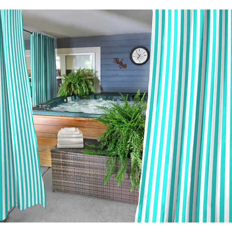 54" x 96" Solid Grommet Semi-Sheer Outdoor Curtain Panel