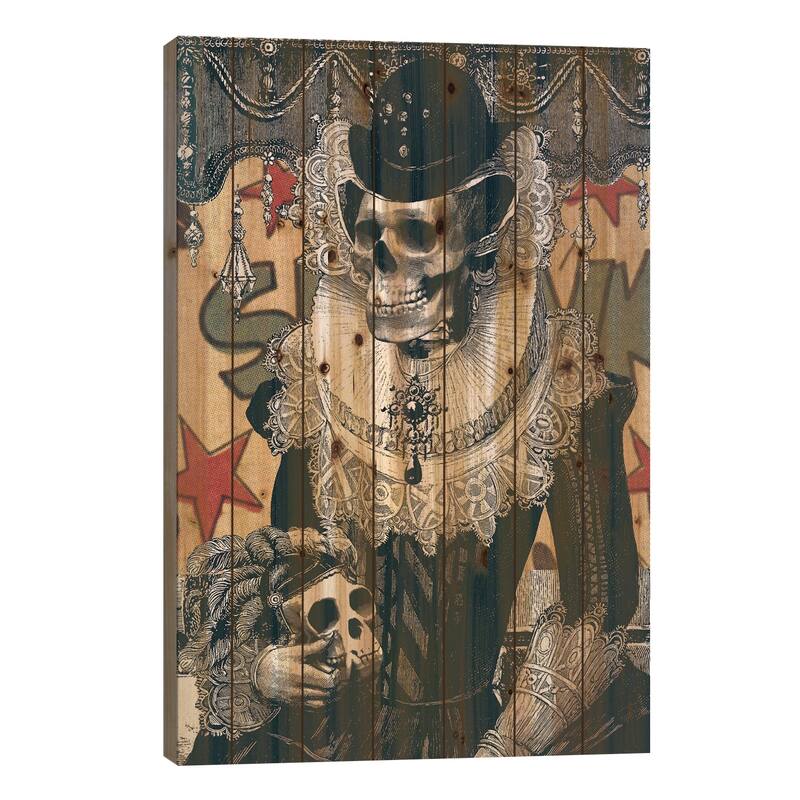 Lady Print On Wood by Ali Gulec - Multi-Color - 26x18x1.5
