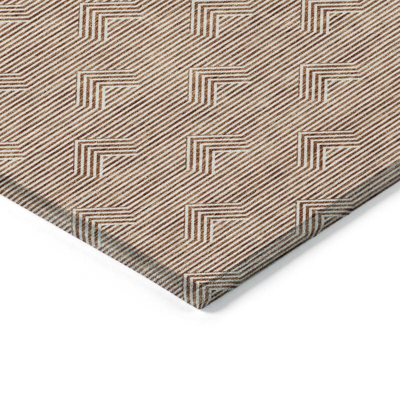 Machine Washable Indoor/ Outdoor Chantille Contemporary Stripe Rug