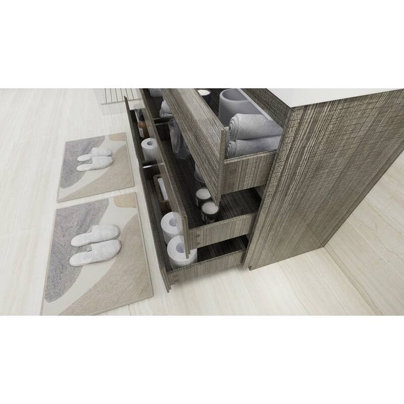 Aron 60'' Freestanding Vanity with Double Reinforced Acrylic Sink
